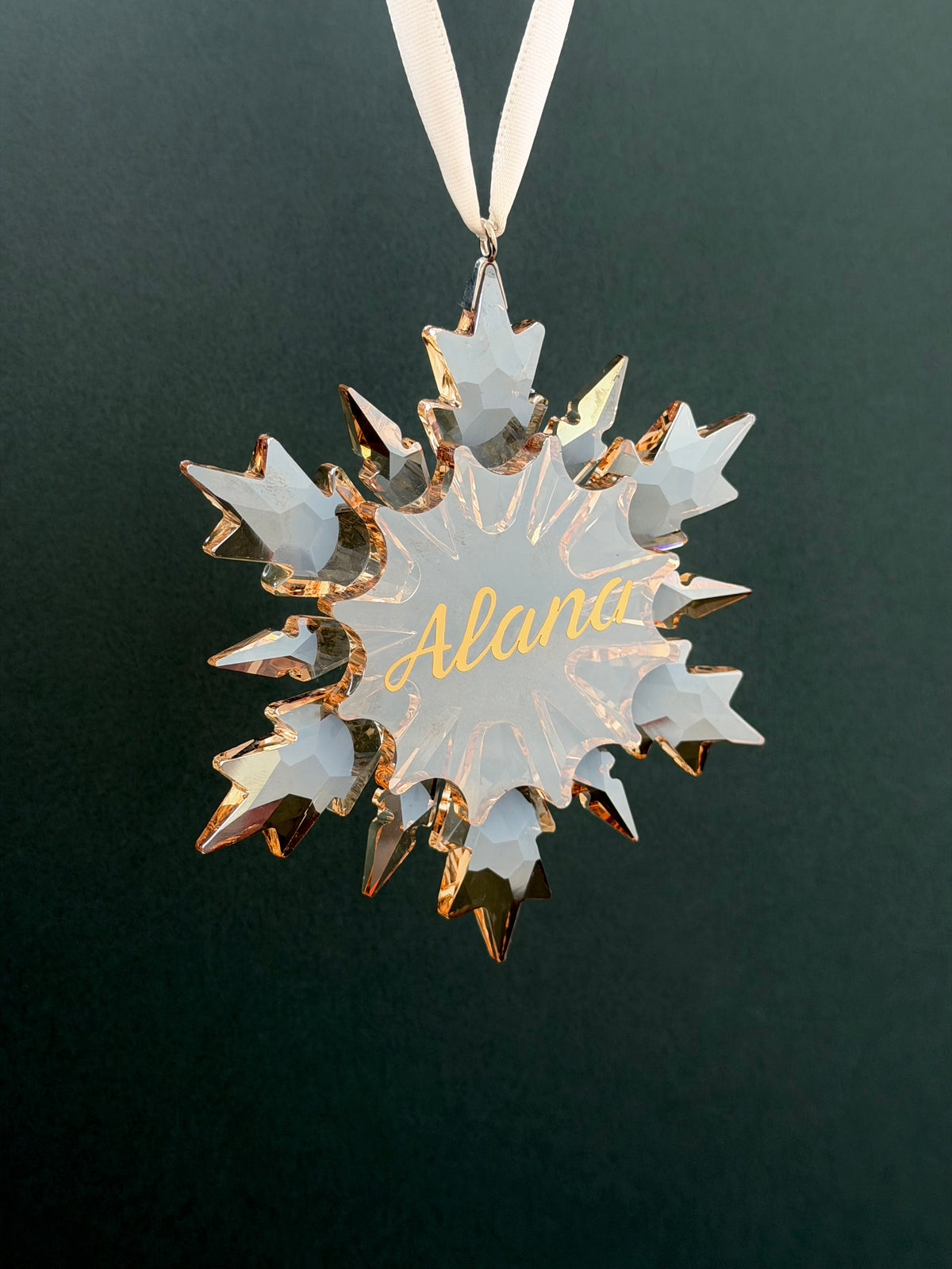 Champagne Personalised Christmas Snowflake