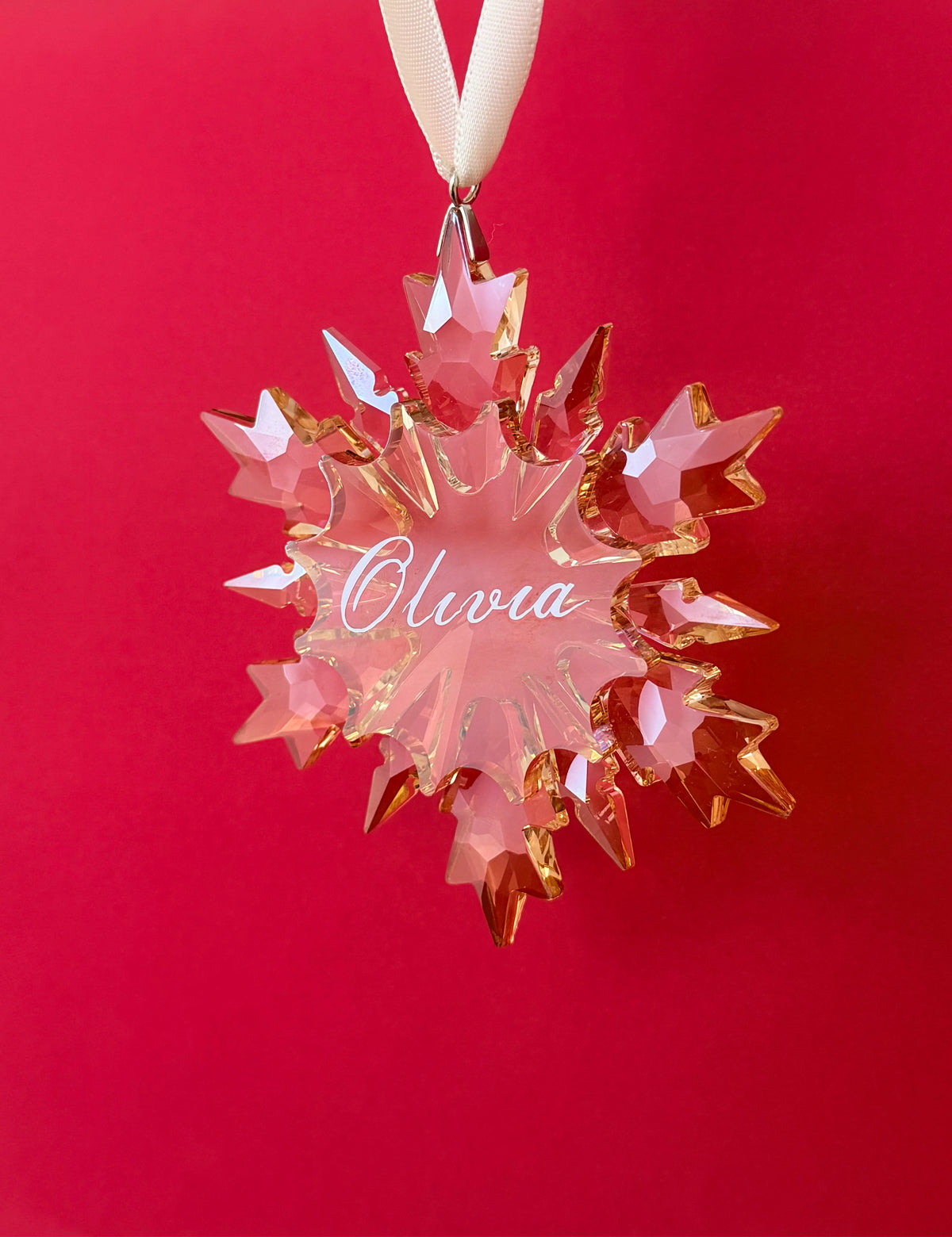 Champagne Personalised Christmas Snowflake
