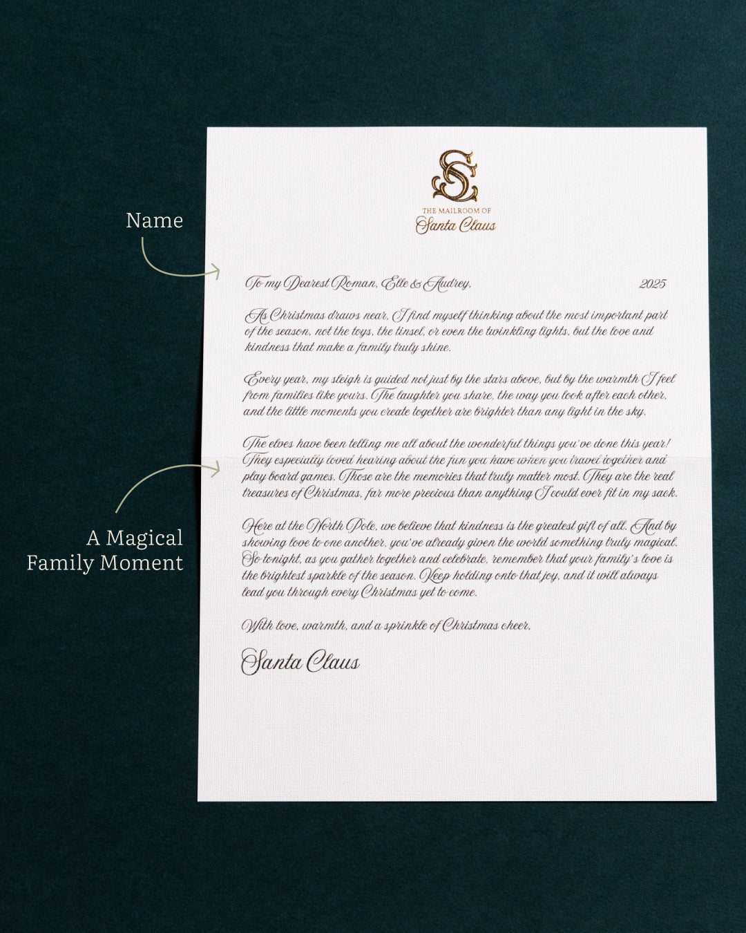 Family Letter From Santa Claus